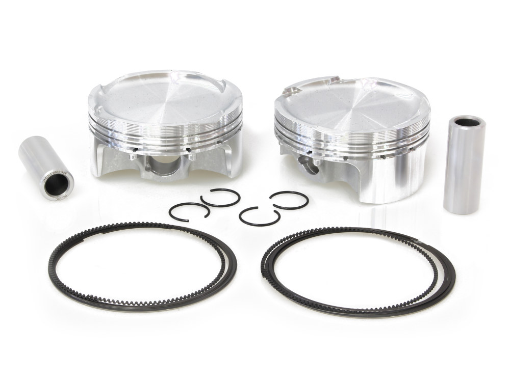 Std Pistons with 9.5:1 Compression Ratio. Fits V-Rod 2002-2007 Stock Bore/Stock Stroke.