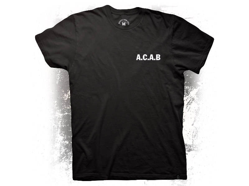 Crooked Clubhouse Black A.C.A.B. Short Sleeve Tee. Large.