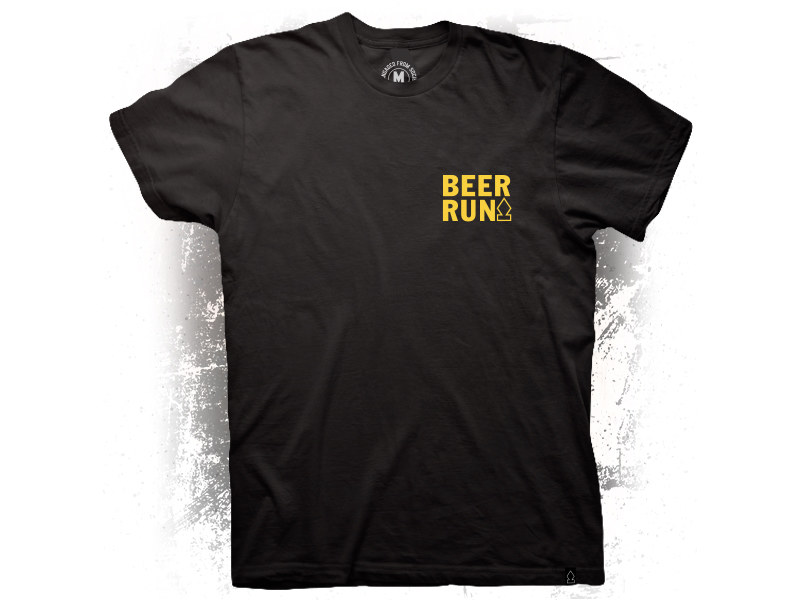 Crooked Clubhouse Black Beer Run Short Sleeve Tee. X-Large.