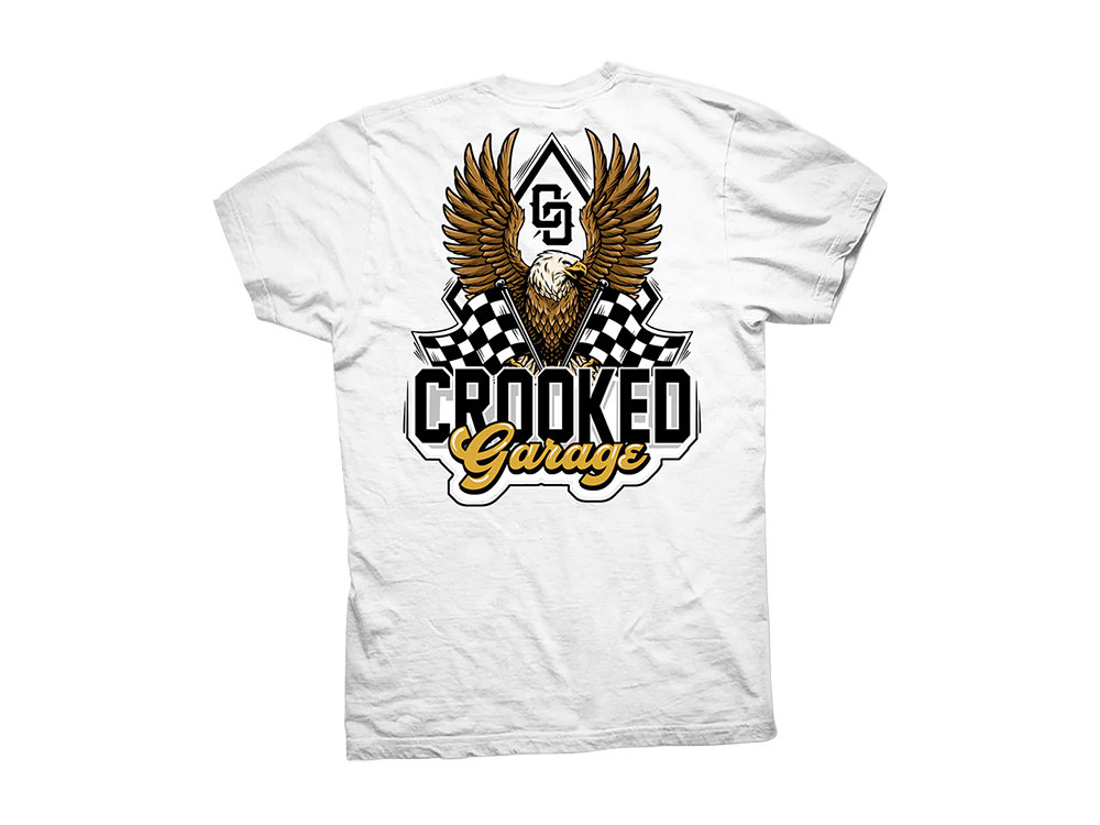 Crooked Clubhouse White Eagle Race Short Sleeve Tee. X-Large.