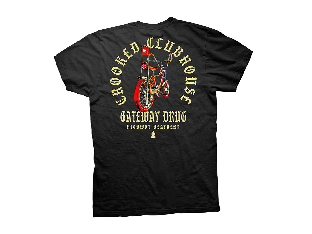 Crooked Clubhouse Black Gateway Short Sleeve Tee. Medium.