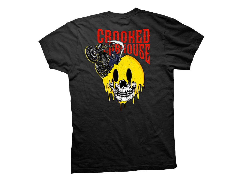 Crooked Clubhouse Black Grim Reaper Short Sleeve Tee. Large.