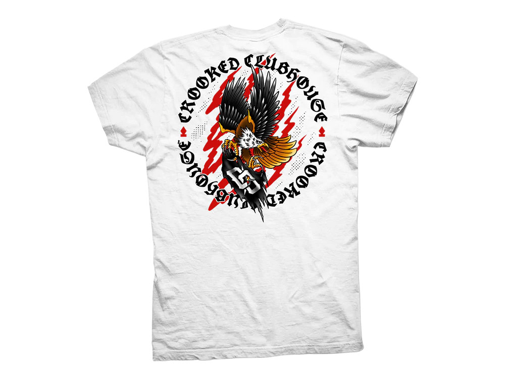 Crooked Clubhouse White Red Dawn Short Sleeve Tee. X-Large.