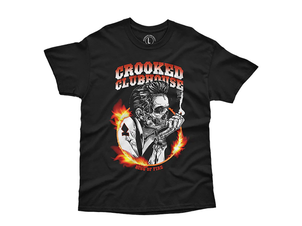 Crooked Clubhouse Ring Of Fire Short Sleeve Tee. X-Large.