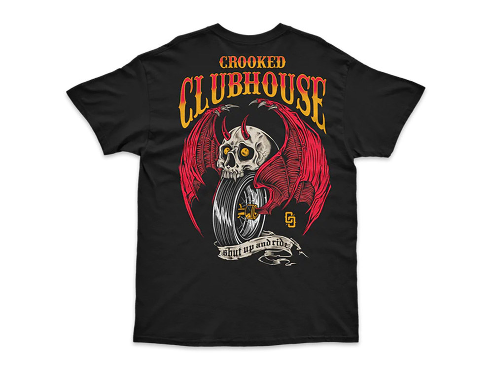 Crooked Clubhouse Shut Up And Ride 4 Short Sleeve Tee. Large.