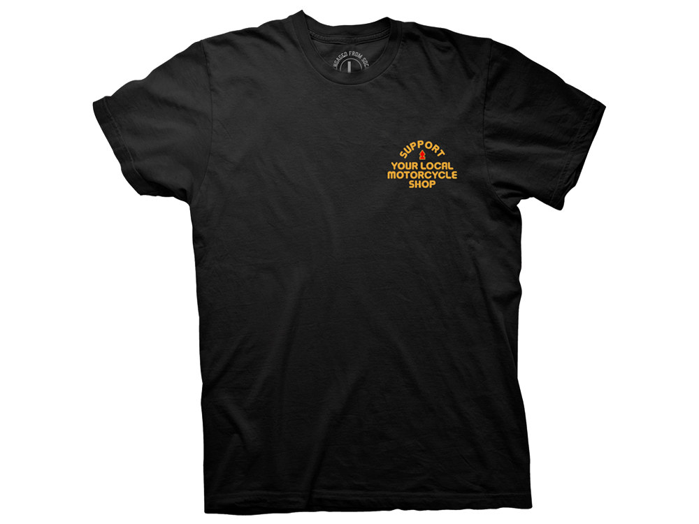 Crooked Clubhouse Black Support Short Sleeve Tee. Large.