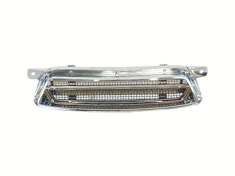 Dynamic LED Chrome Fairing Vent Insert for Indian Motorcycles – 2019-2023 Indian Chieftain, Chieftain Limited, Chieftain Dark Horse, Chieftain Elite, Roadmaster Dark Horse, 2021-2023 Roadmaster Limited.