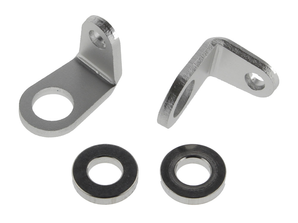 Micro Bullet Front Turn Signal Mounting Brackets – ‘L’ Bend – Silver.