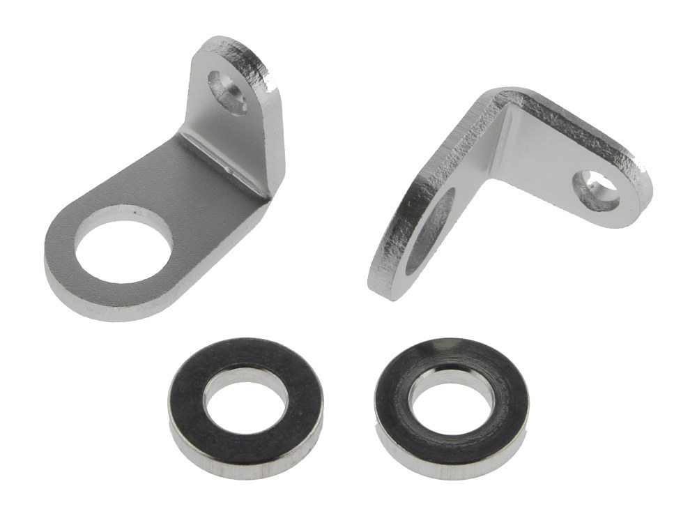 Micro Bullet Front Turn Signal Mounting Brackets - 'L' Bend - Silver.