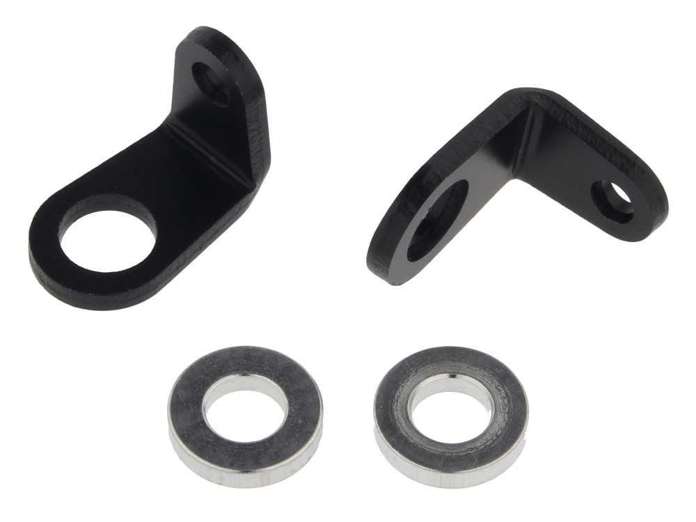 Micro Bullet Front Turn Signal Mounting Brackets – ‘L’ Bend – Black.