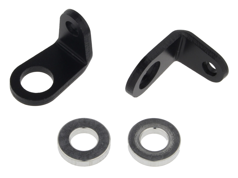 Micro Bullet Front Turn Signal Mounting Brackets - 'L' Bend - Black.
