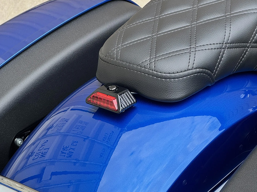 Seat Bolt Mounted Taillight - Black. Fits CVO Touring 2023up, Street Glide & Road Glide 2024up - Custom Dynamics