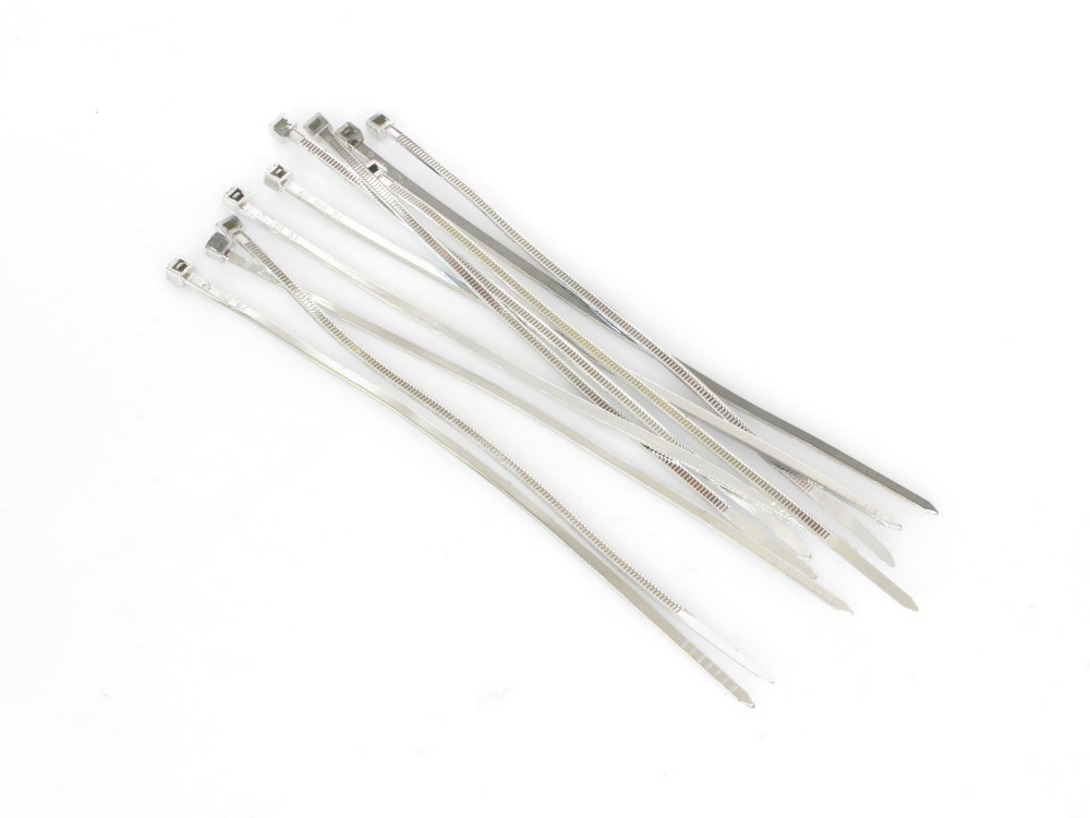 Chrome Zip Ties - 6in. Long. Pack of 10.
