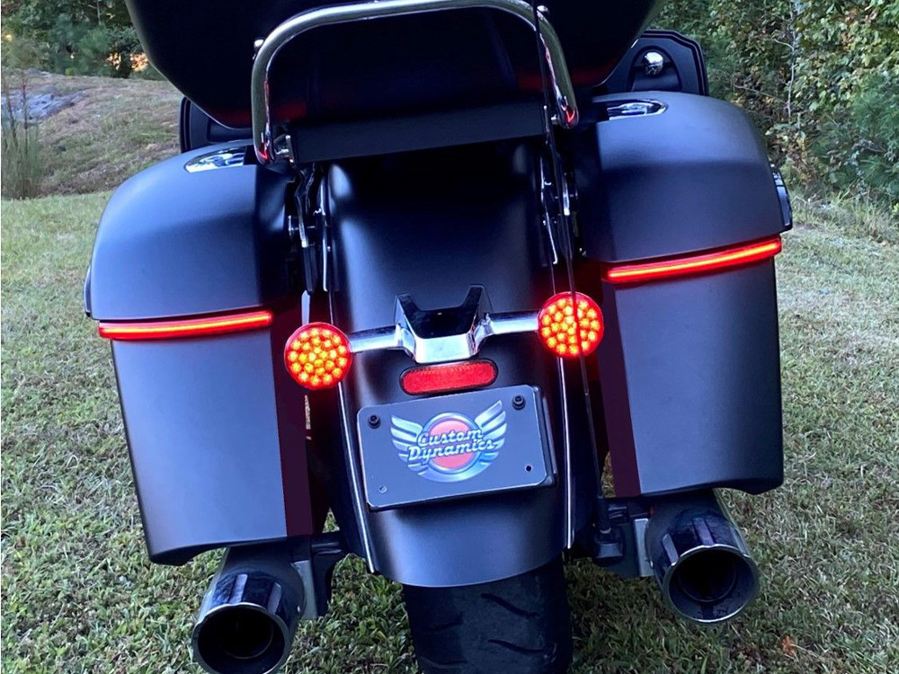 Bagz Saddlebag Lights. Red Run & Brake with Smoke Lens. Fits Indian 2019up with Hard Saddlebags