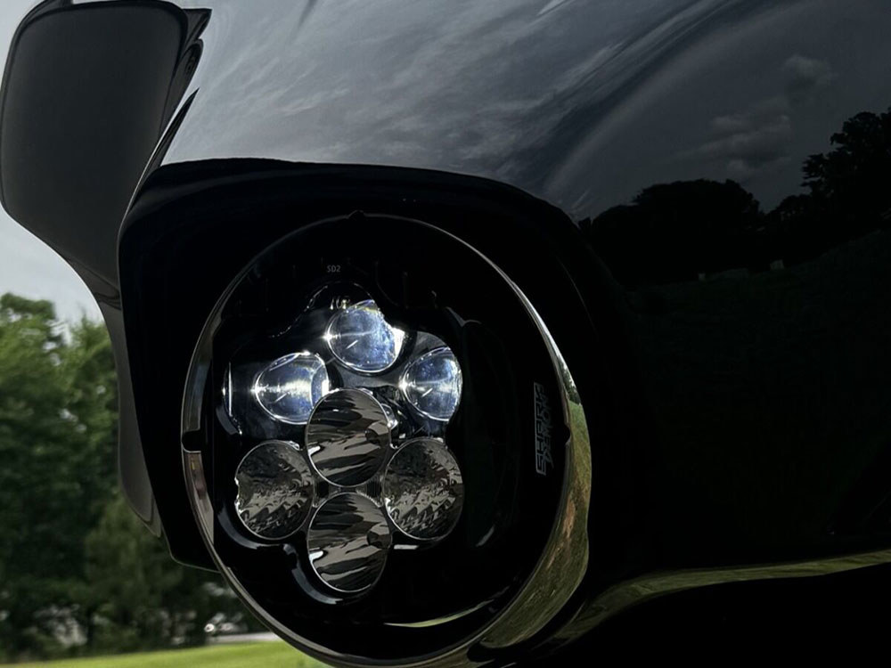 Shark Demon LED Headlight Kit - Black. Fits most Touring models with Batwing Fairings 1994-2024