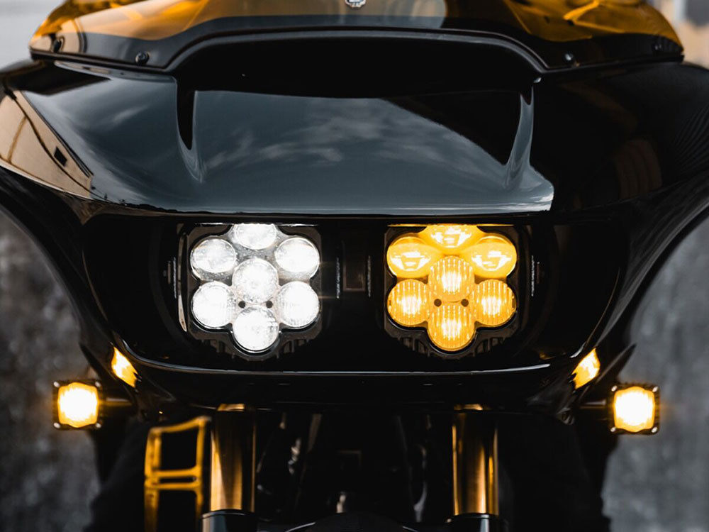 Shark Demon 2 Performance LED Headlight Kit - White & Yellow. Fits Road Glide 2015-2023