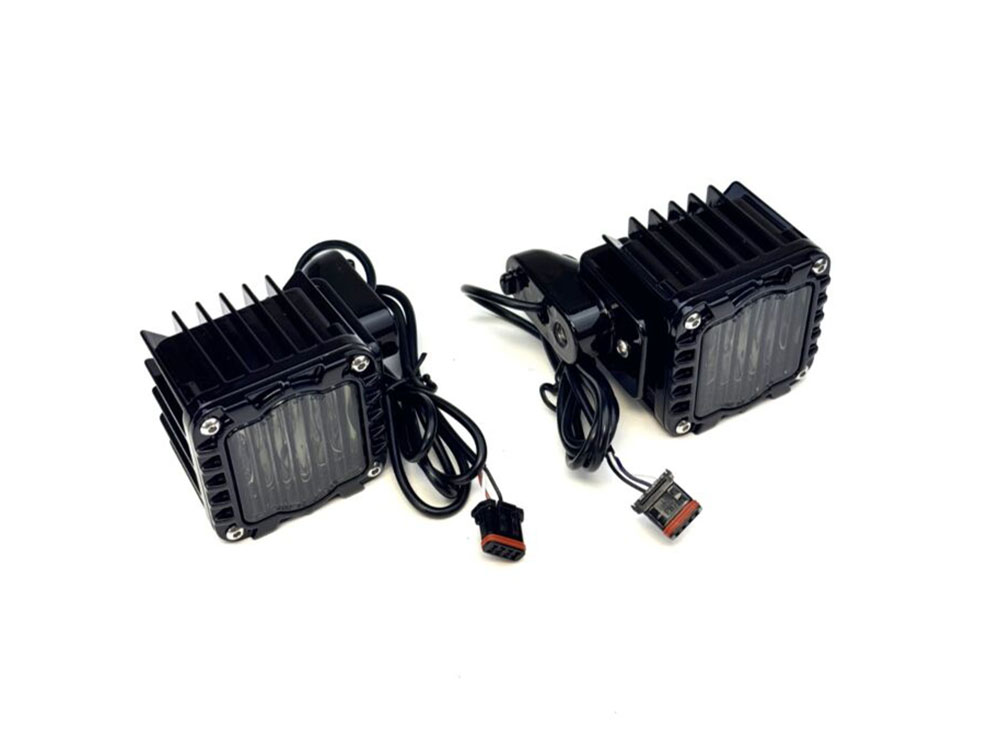 Custom Dynamics Shark Demon LED Turn Signals - Black. Fits Low Rider ST 2022up