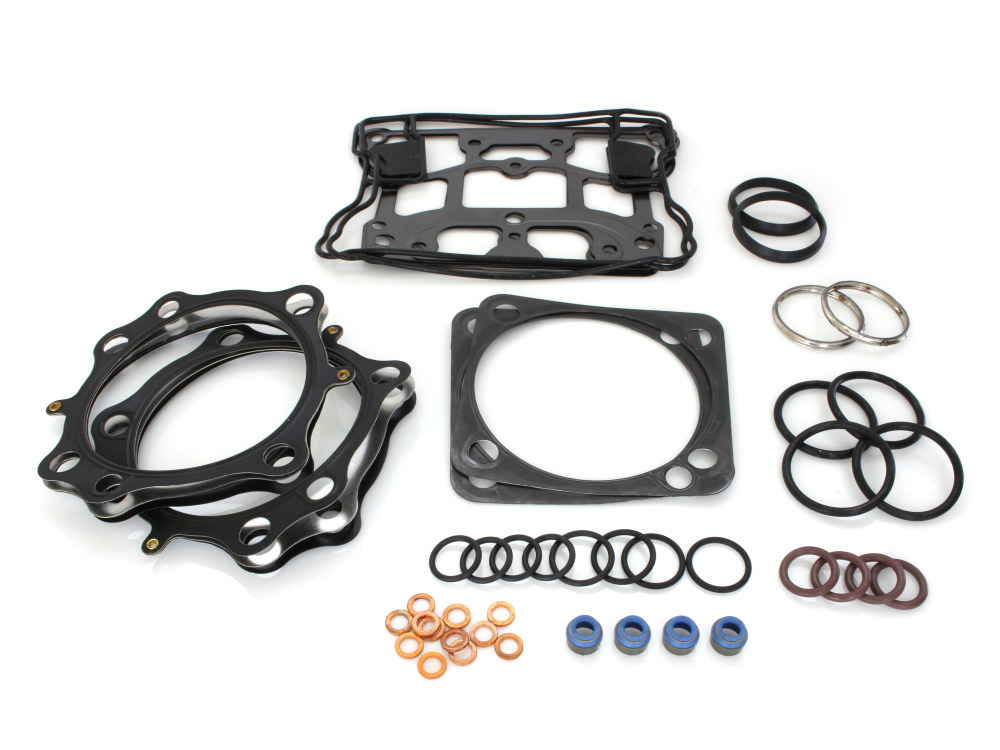 Top End Gasket Kit with 0.040in. Multi-Layer Steel (MLS) Head Gaskets. Fits Evo & Twin Cam 1984up with 4-1/8in. Bore S&S complete Engine.