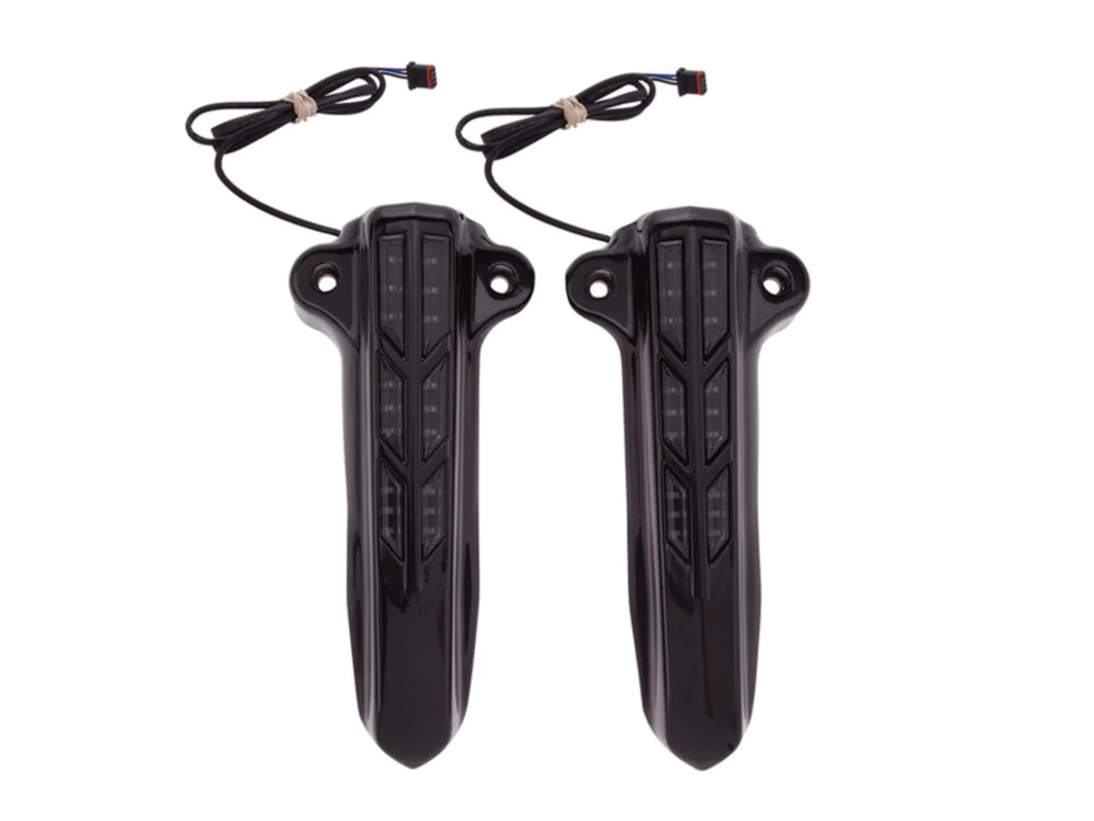 Forkini Lower LED Fork Leg Covers – Black. Fits Touring 2014up