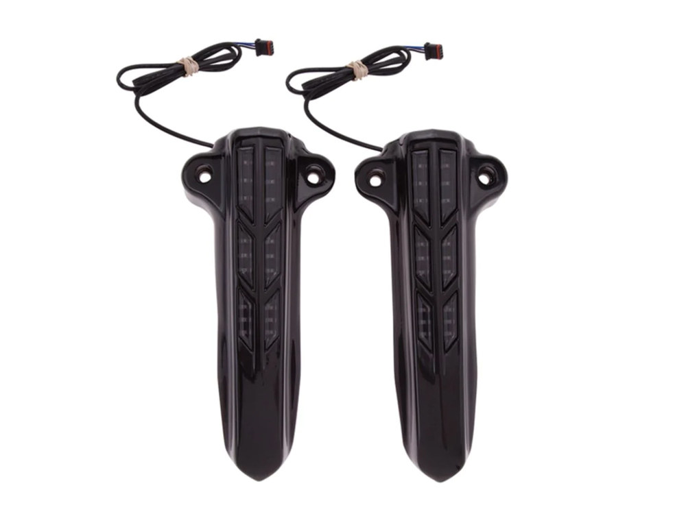 Forkini Lower LED Fork Leg Covers - Black. Fits Touring 2014up