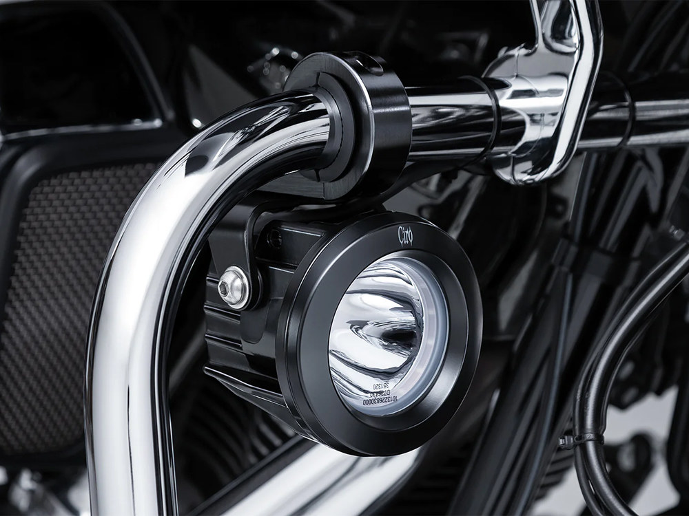 TAC-10 Light Cannons Passing Lamp Kit. Engine Guard Mounted Driving Lights - Black. Fits 1-1/4in. Engine Guard Tubing.