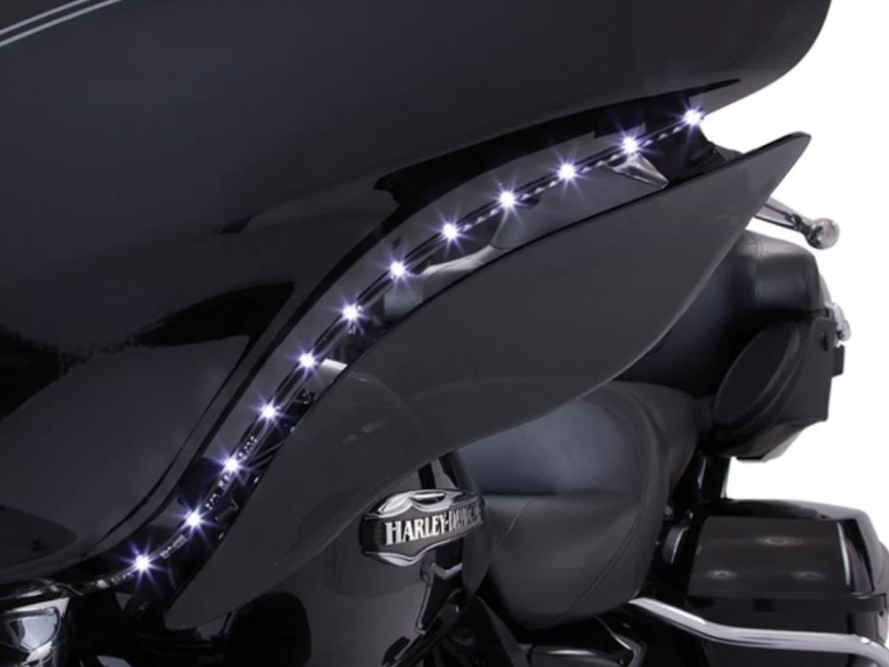 Bat Blades with Amber LED Turn Signals & White LED Running Lights. Fits Touring 2014-2023 with Batwing Fairing