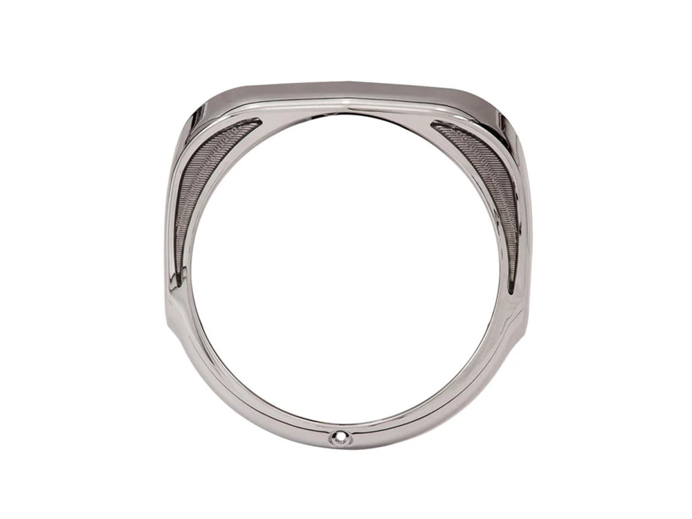 Fang LED Headlight Bezel with White Running Lights - Chrome. Fits Touring 2014-2023