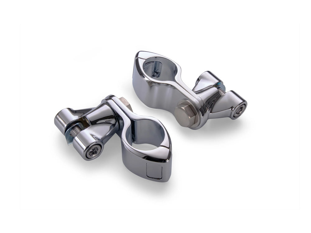 Footpeg Mounts with 1-1/4in. Hingeless Clamps – Chrome