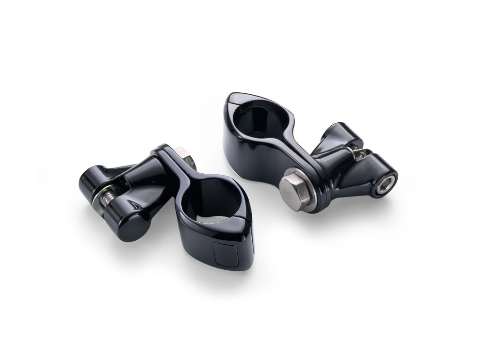 Footpeg Mounts with 1-1/4in. Hingeless Clamps – Black