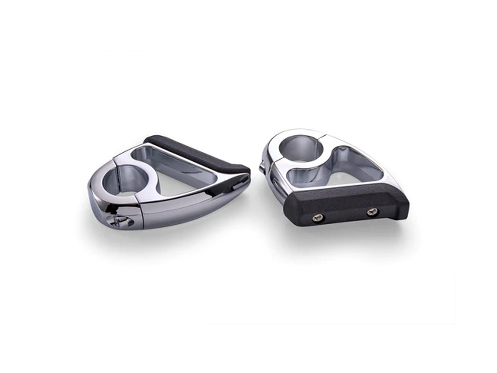 Toe Rest Cruise Pegs – Chrome. Fits Models with 1-1/4in. Crash Bars.