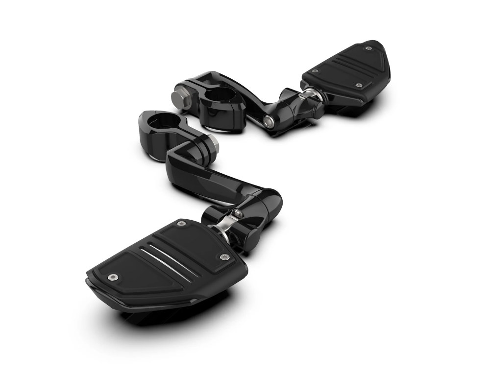 Twin Rail FootPegs with 4in. Offset Footpeg Mounts with 1-1/4in. Hingeless Clamps – Black