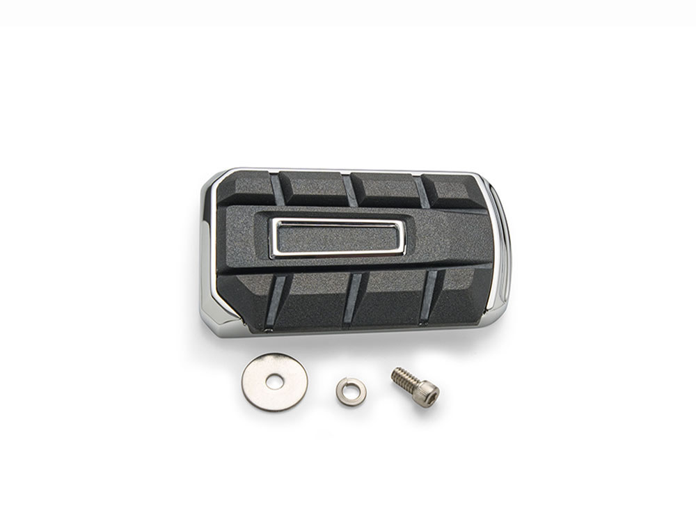 Chicane Brake Pedal Pad - Chrome. Fits Touring 1980up, FL Softail 1986-2017 & Dyna Switchback 2012-2016