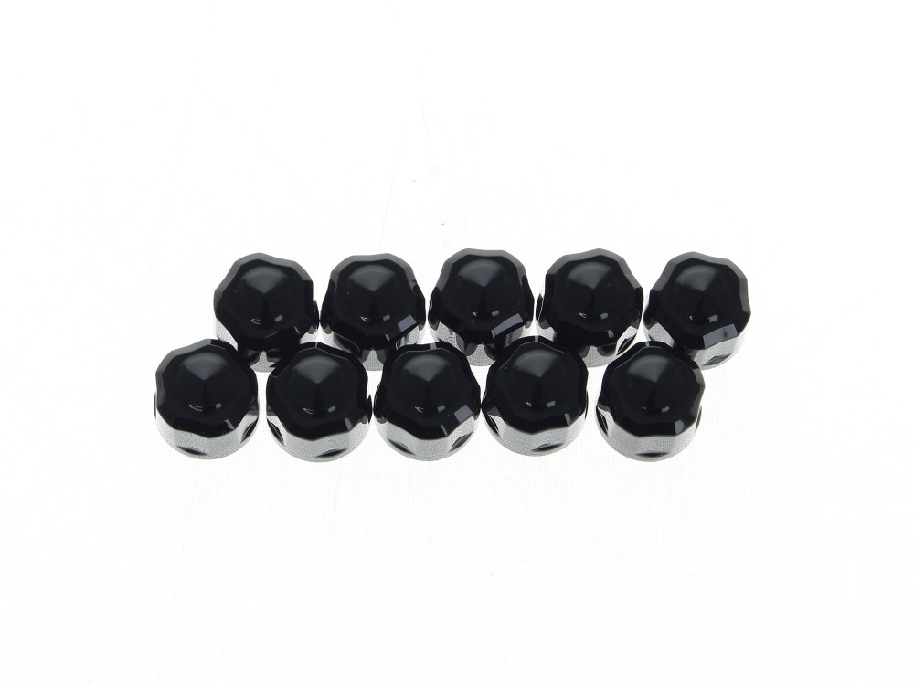 Diamond Cut Bolt Covers – Black. Fits Socket Head Bolt with 1/4in. Thread. Pack of 10