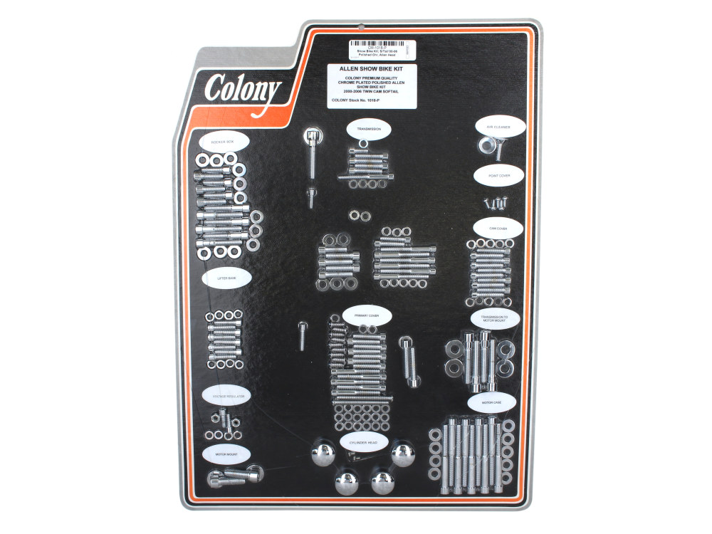 Polished Allen Head Show Bike Kit - Chrome. Fits Softail 2000-2006.