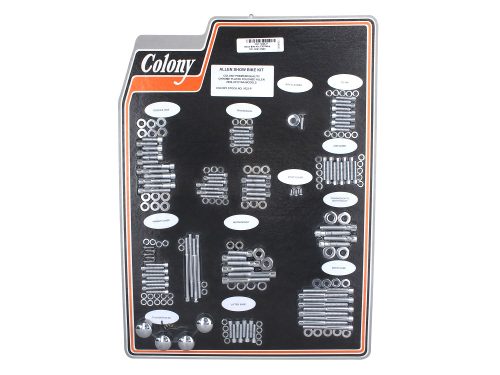 Polished Allen Head Show Bike Kit - Chrome. Fits Dyna 2006-2017.