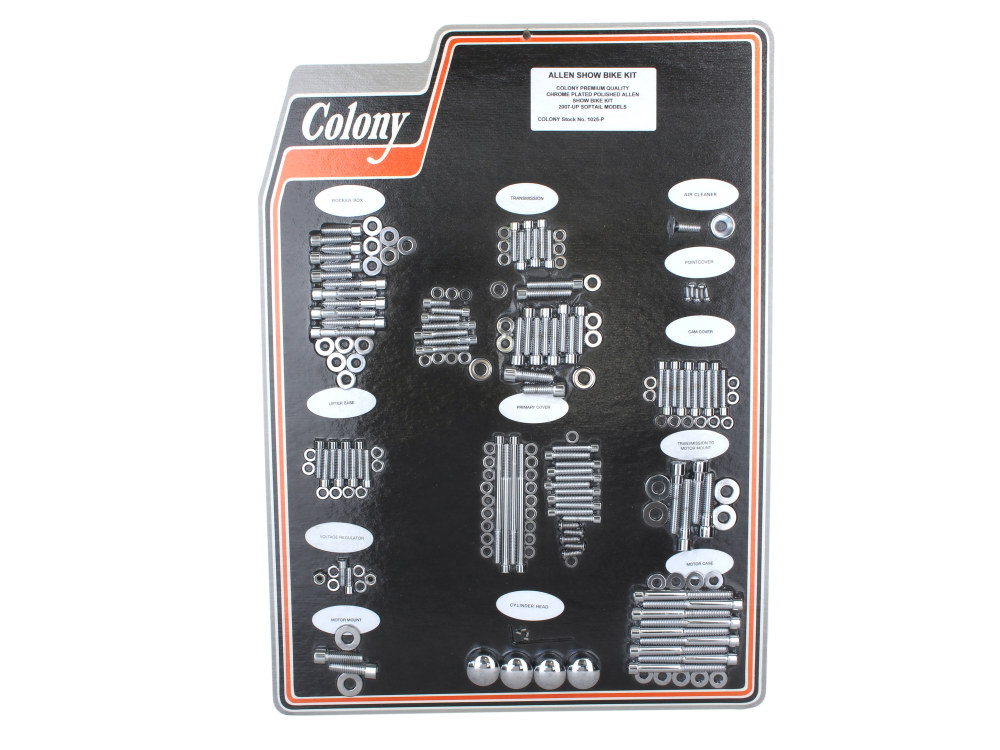 Polished Allen Head Show Bike Kit - Chrome. Fits Softail 2007-2017.