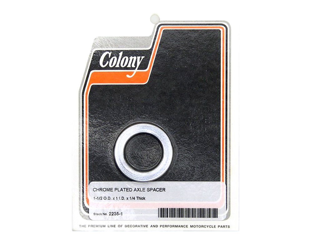 1/4in. Thick x 1in. or 25mm Inside Diameter Axle Spacer - Chrome.