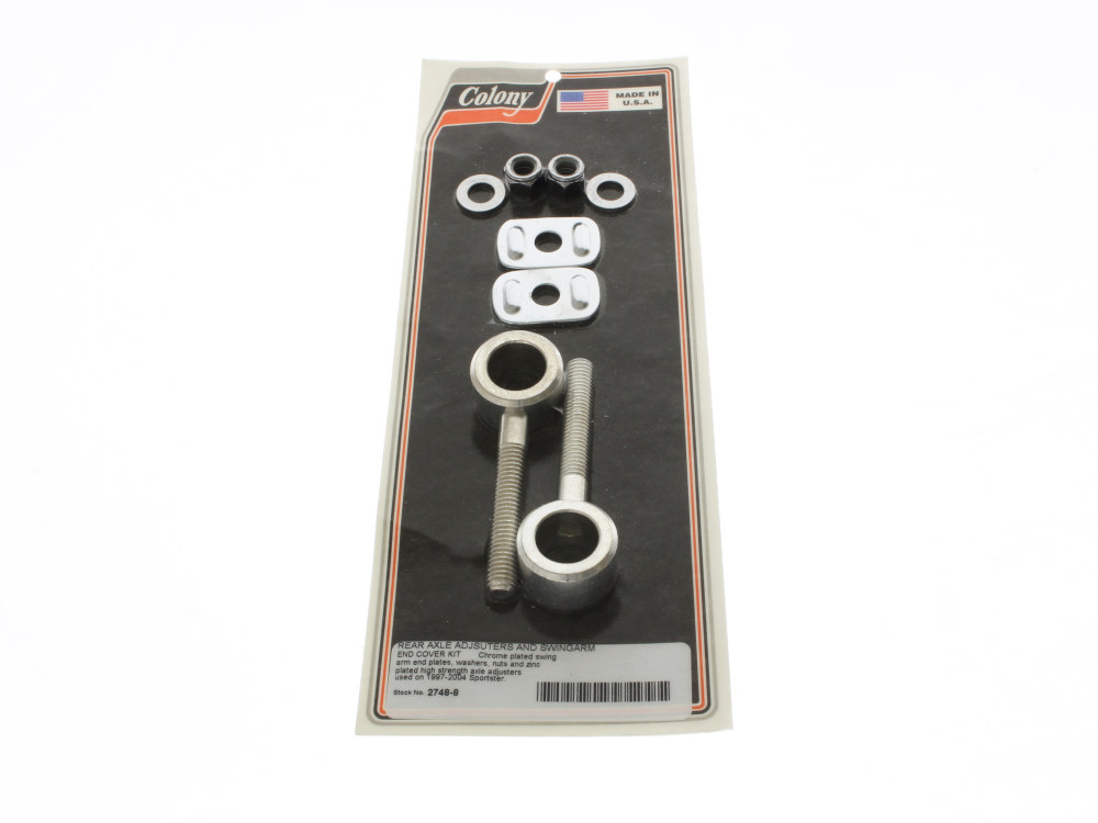 Rear Axle Adjusting Kit - Chrome. Fits Sportster 1997-2004.