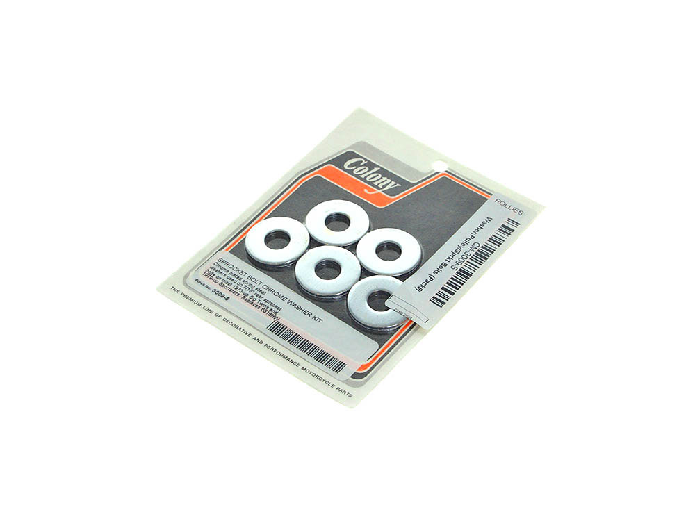 Rear Pulley / Sprocket Bolt Washers - Chrome.