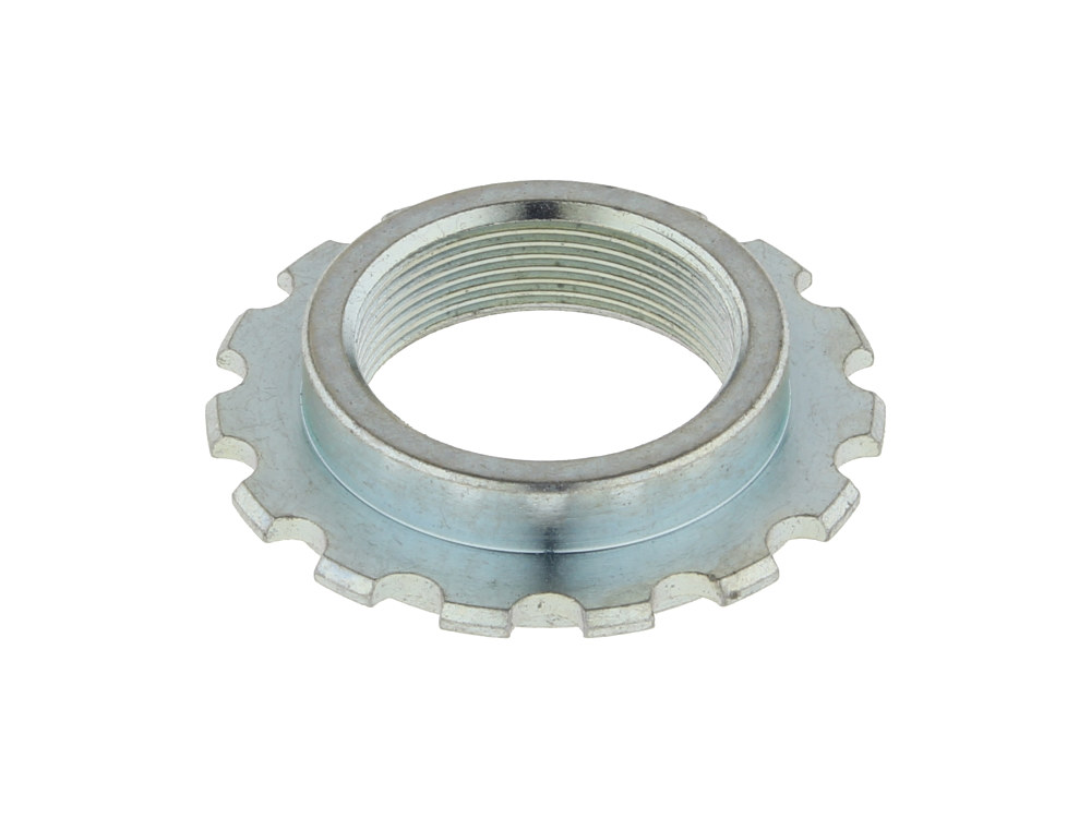 Upper Fork Bearing Adjustment Nut. Fits FX Softail 1984-2015, Dyna Wide Glide 1993-2005 & Wide Glide Big Twin 1949-1984