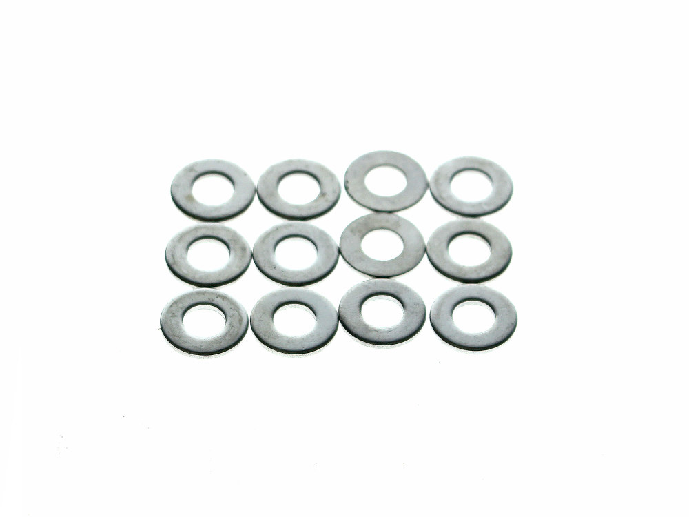 1/4in. Flat Washers - Chrome. Pack 12.