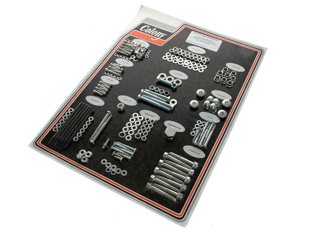 Complete Stock Hardware Kit - CAD Plated. Fits Big Twin 1981-1984 with Shovelhead Engine