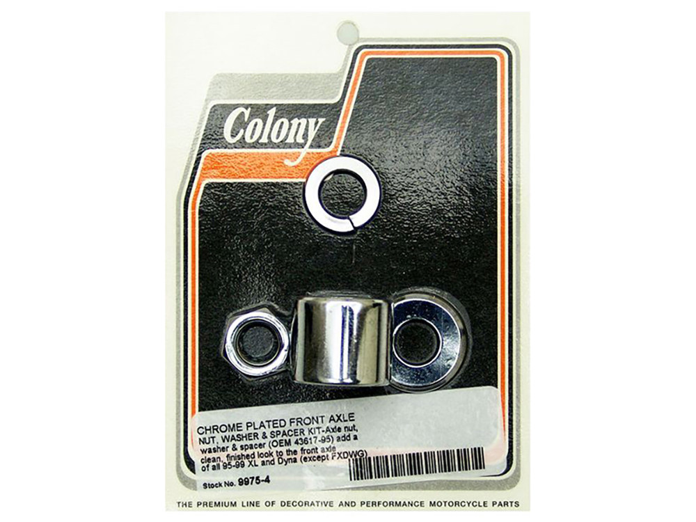 Front Axle Spacer Kit - Chrome. Fits Dyna 1995-1999 & Sportster 1995-1999