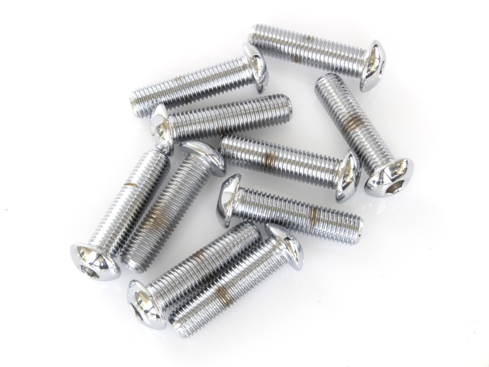5/16-24 x 1/4in. UNF Button Head Allen Bolts - Chrome. Pack 10.