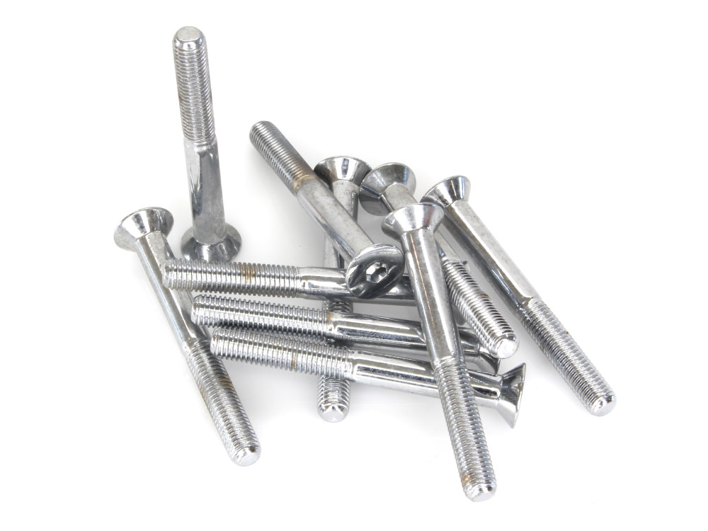 1/4-28 x 2-1/4in. UNF Flat Head Allen Bolt - Chrome. Pack 10.
