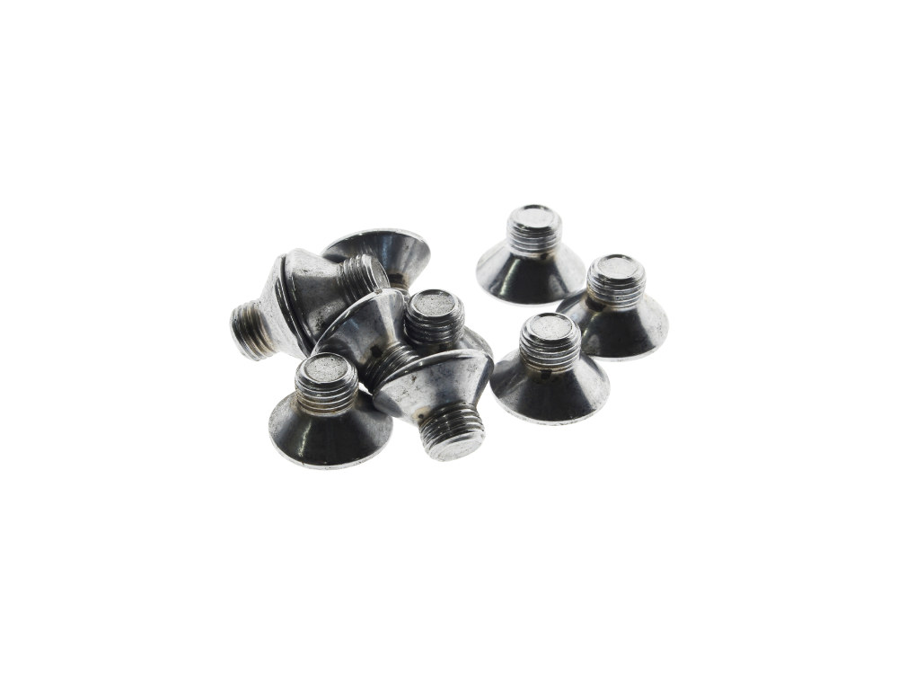 3/8-24 x 1/2in. UNF Flat Head Allen Bolts - Chrome. Pack 10.