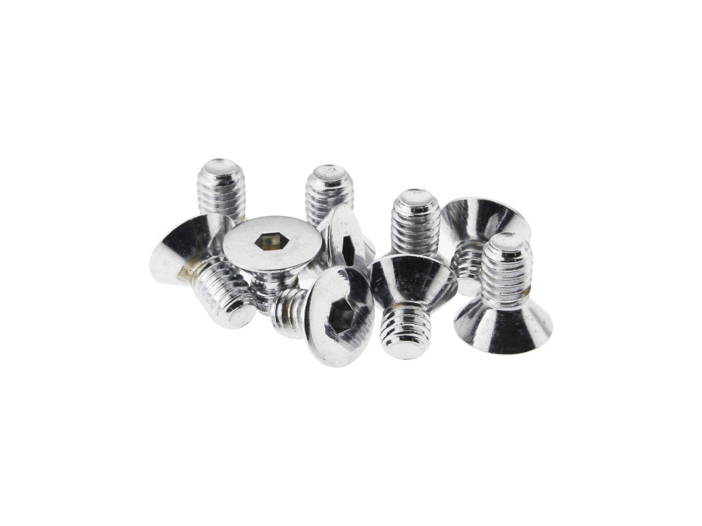 5/16-18 x 1/2in. UNC Flat Head Allen Bolts - Chrome. Pack 10.