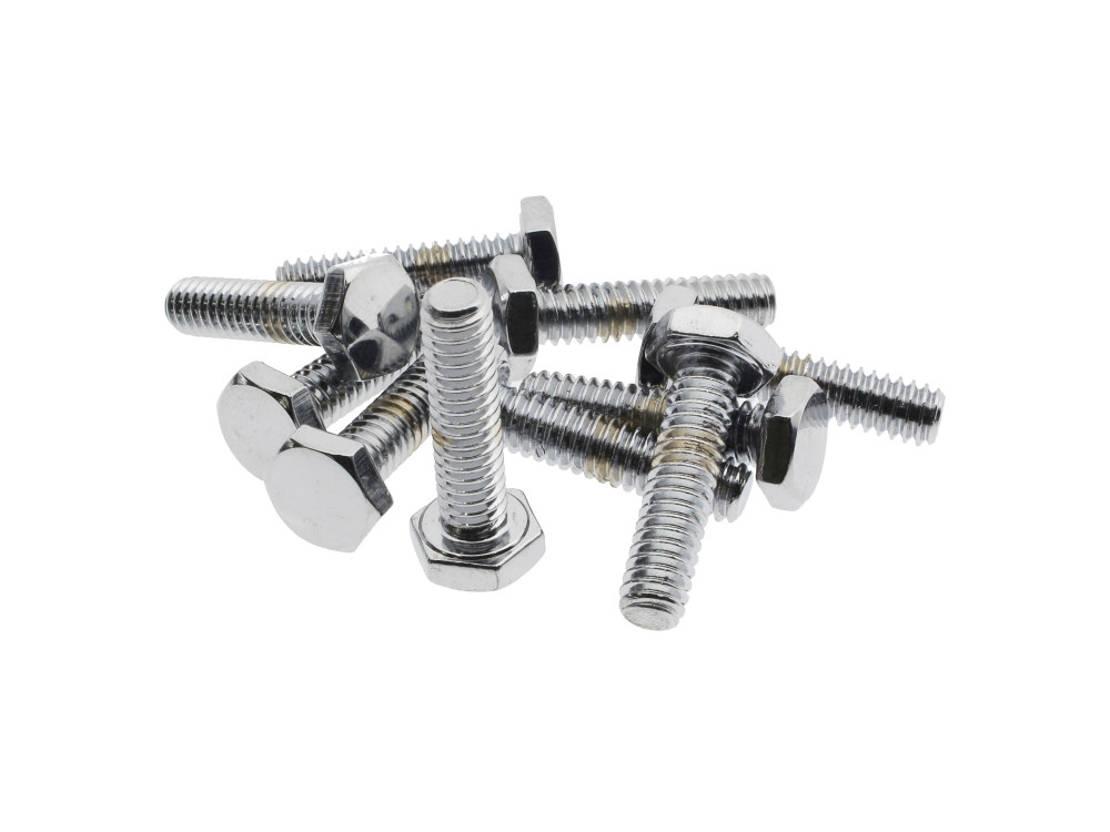 1/4-20 x 1in. UNC Hex Head Bolts - Chrome. Pack 10.