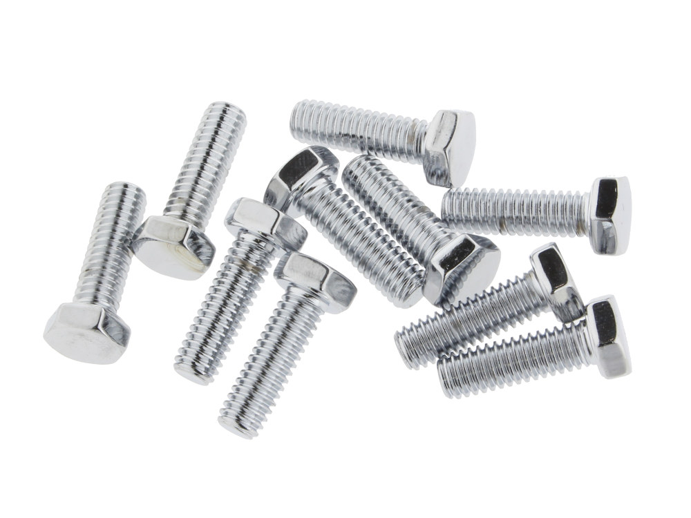 5/16-18 x 1in. UNC Hex Head Bolts - Chrome. Pack 10.
