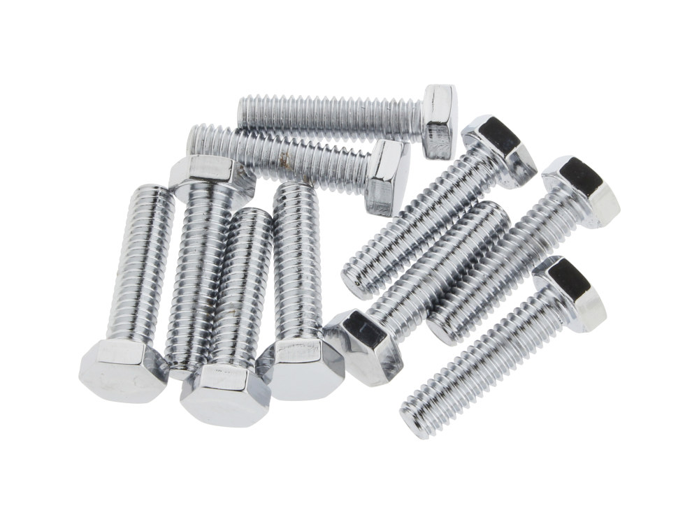 5/16-18 x 1-1/4in. UNC Hex Head Bolts - Chrome. Pack 10.
